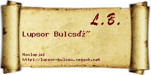 Lupsor Bulcsú névjegykártya